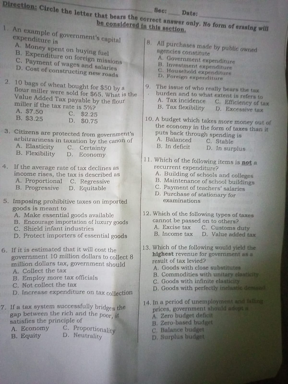 Homework photo