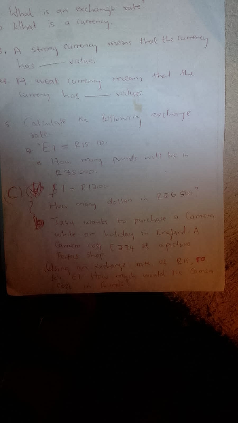 Homework photo