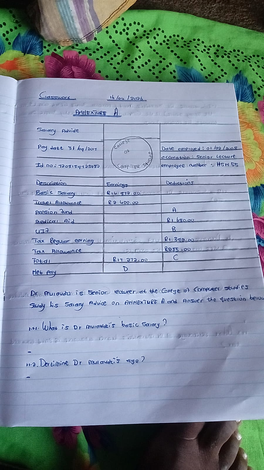 Homework photo