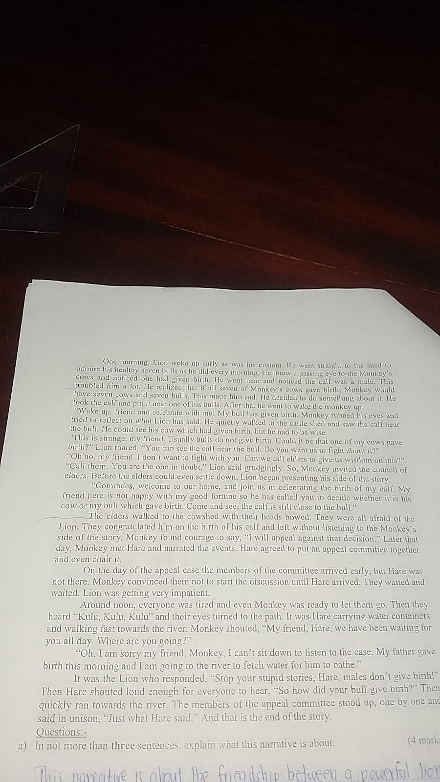 Homework photo