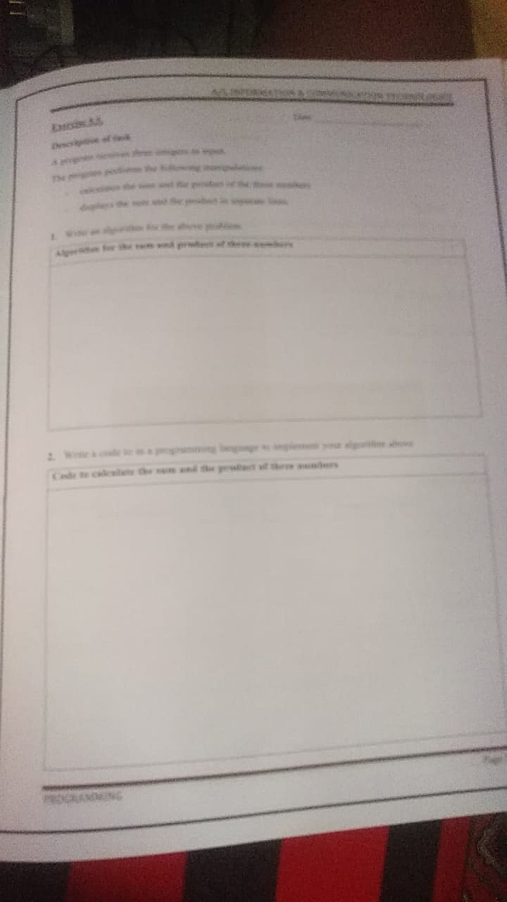 Homework photo