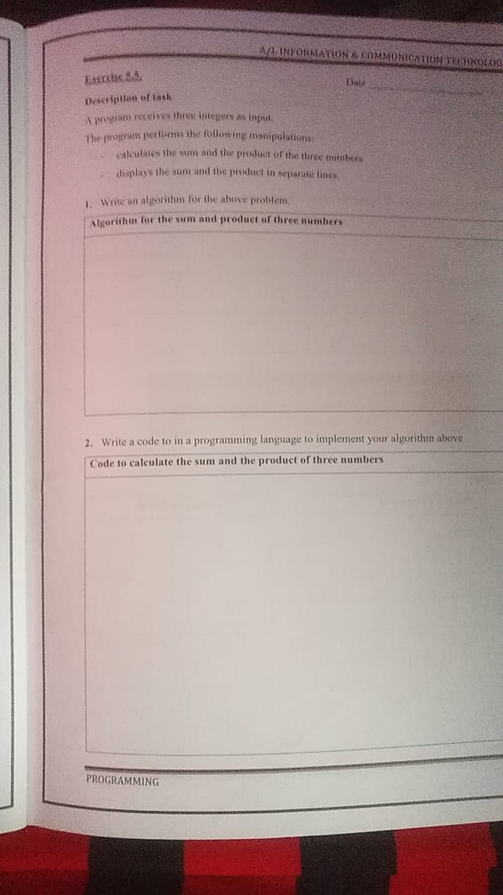 Homework photo