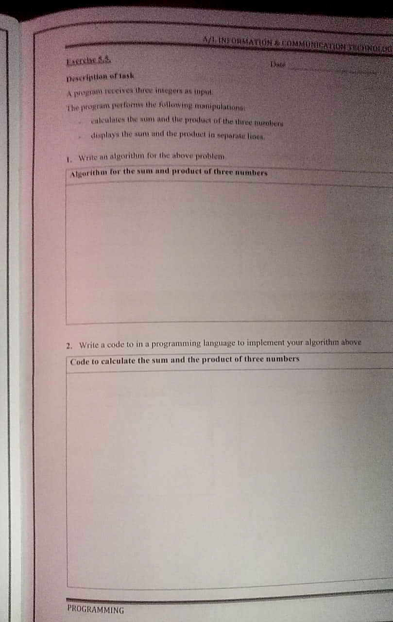 Homework photo
