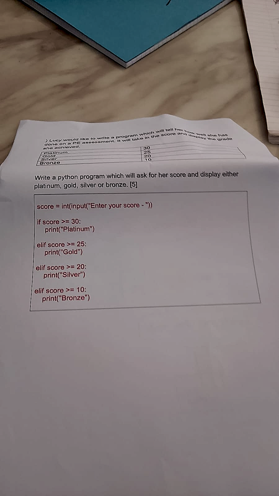 Homework photo