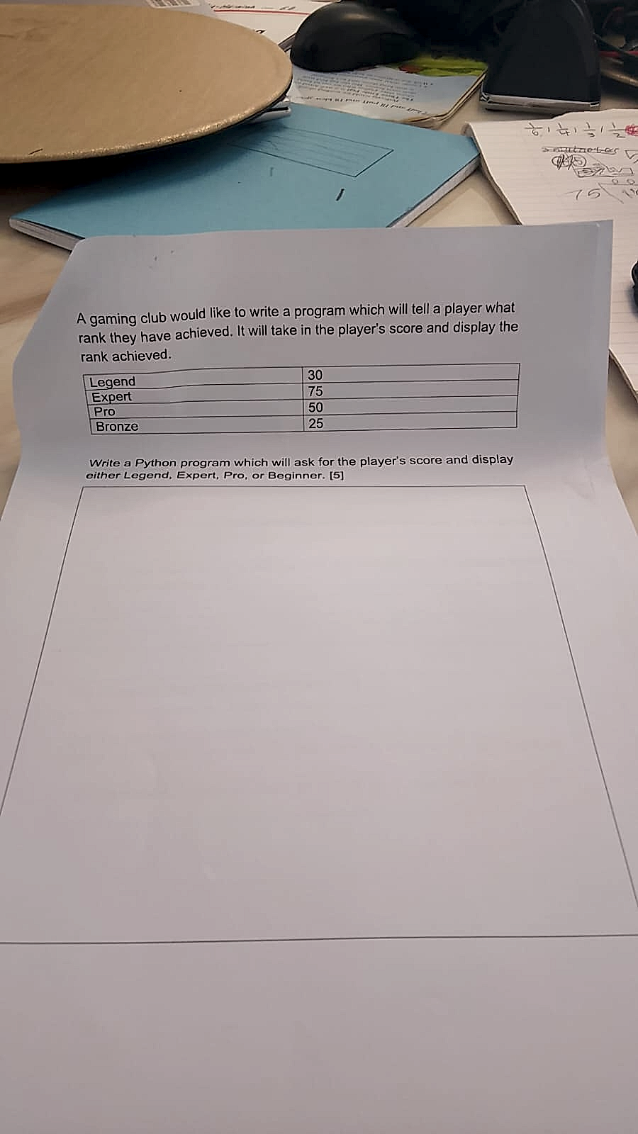 Homework photo