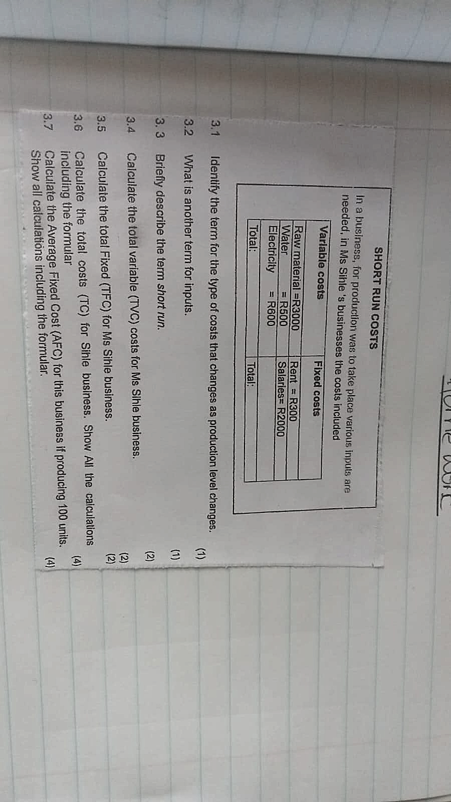 Homework photo
