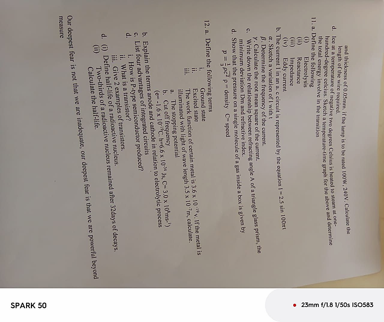 Homework photo