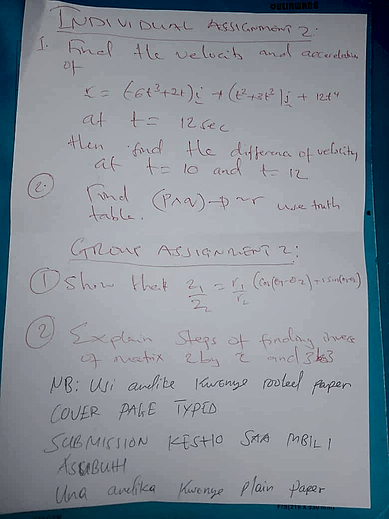 Homework photo