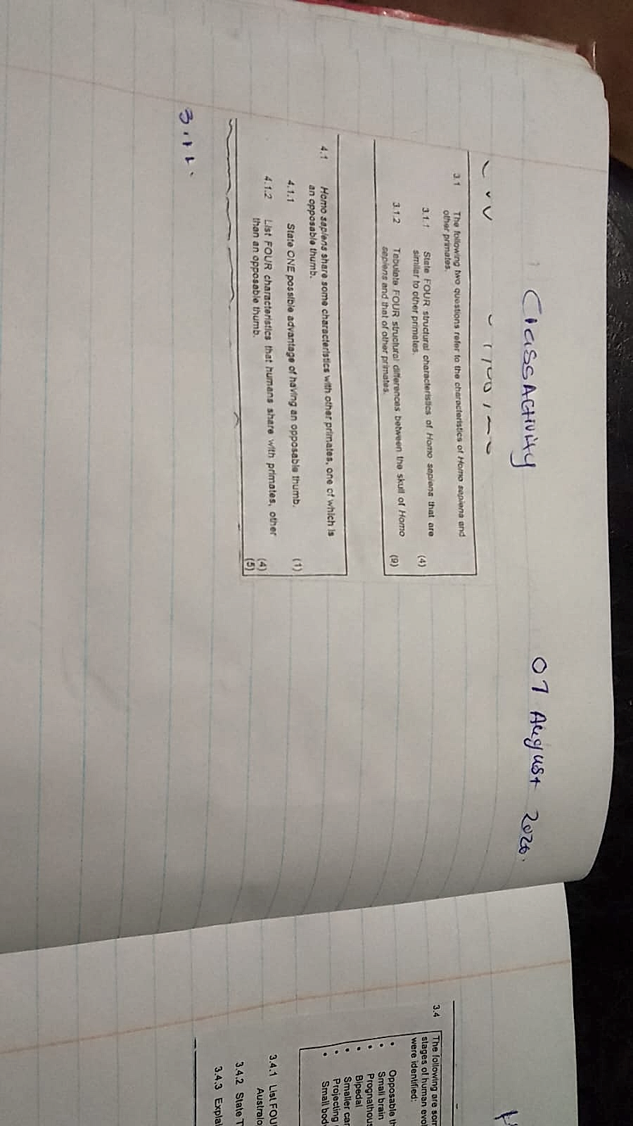 Homework photo