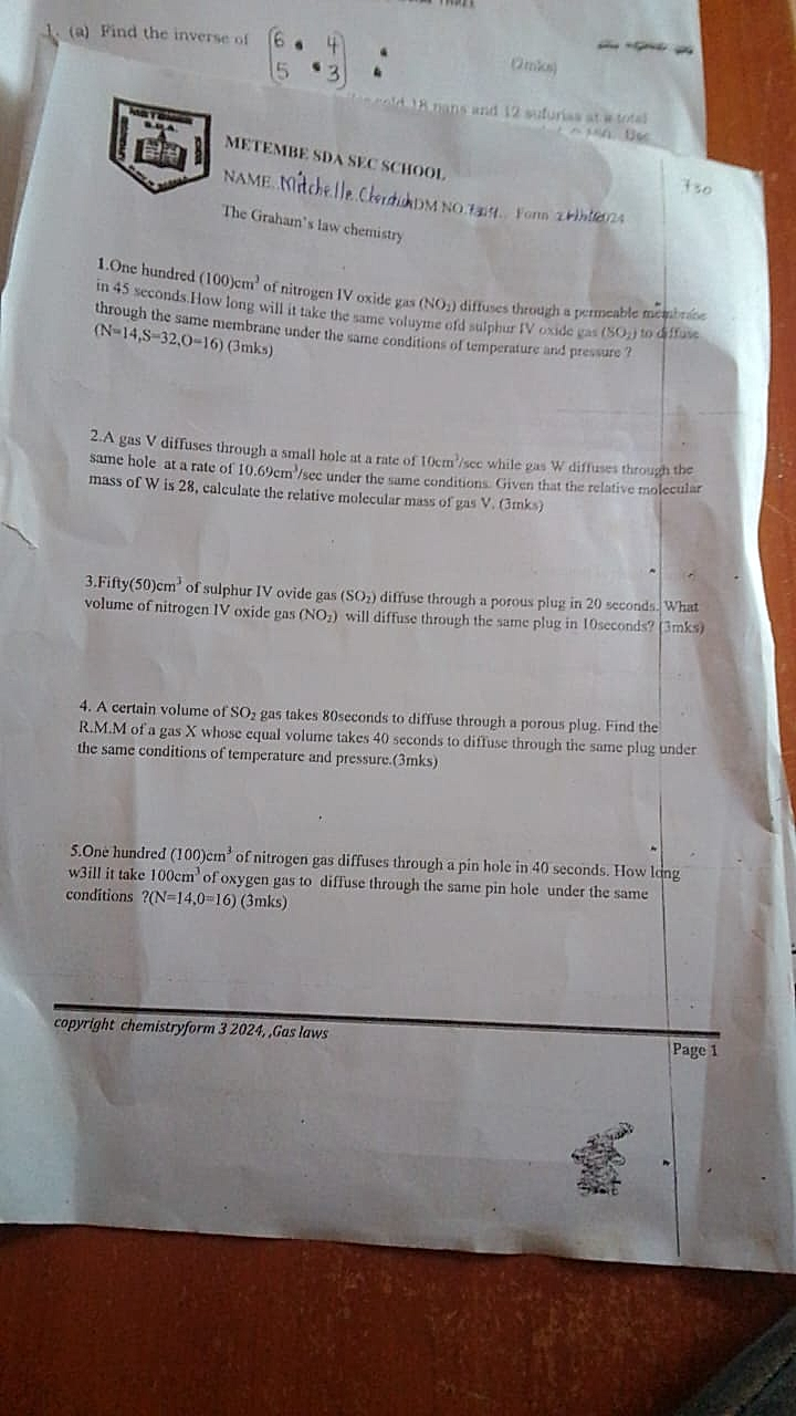 Homework photo